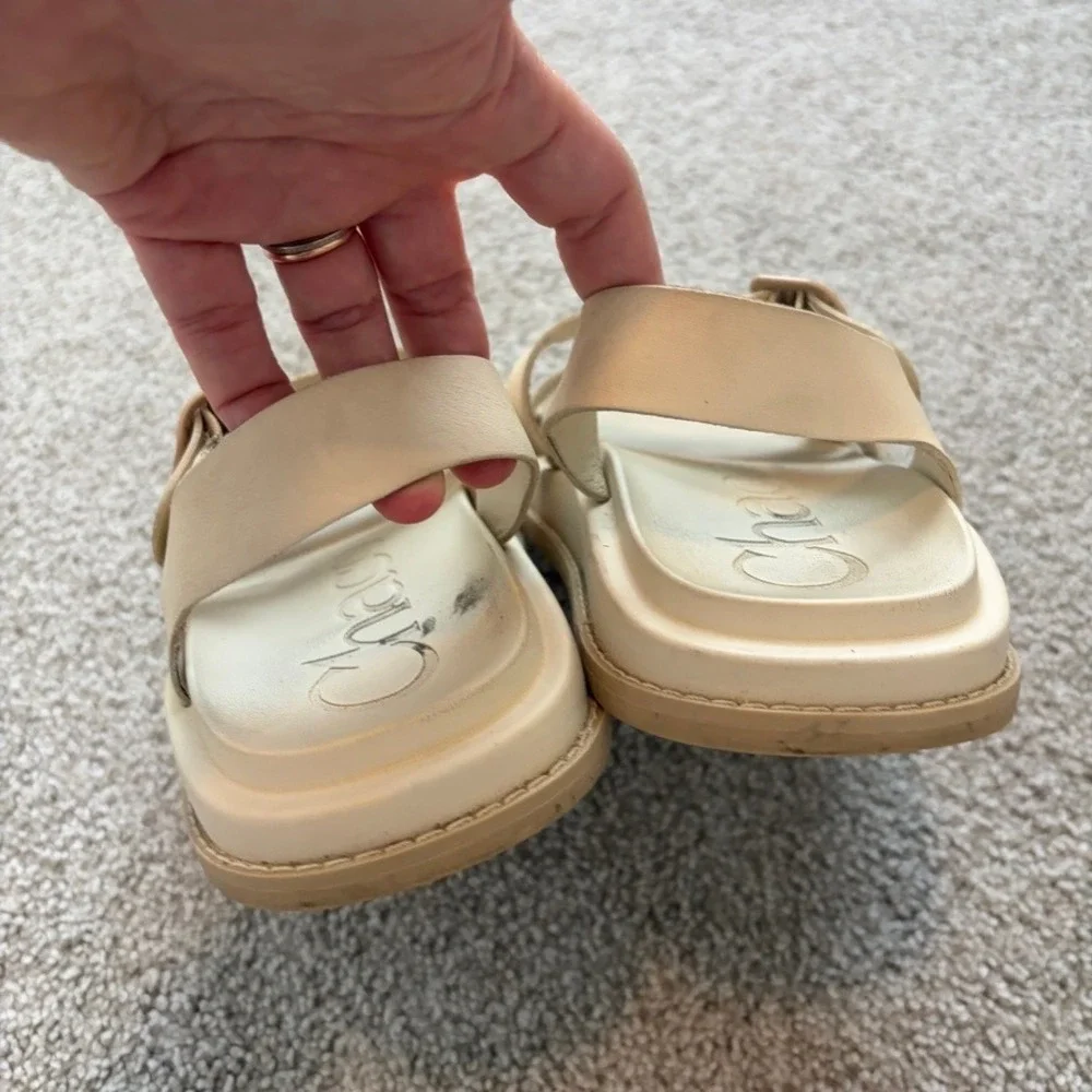 Chaco Townes Sandals Womens 6 Cream White Hiking Leather Comfort Gorpcore
